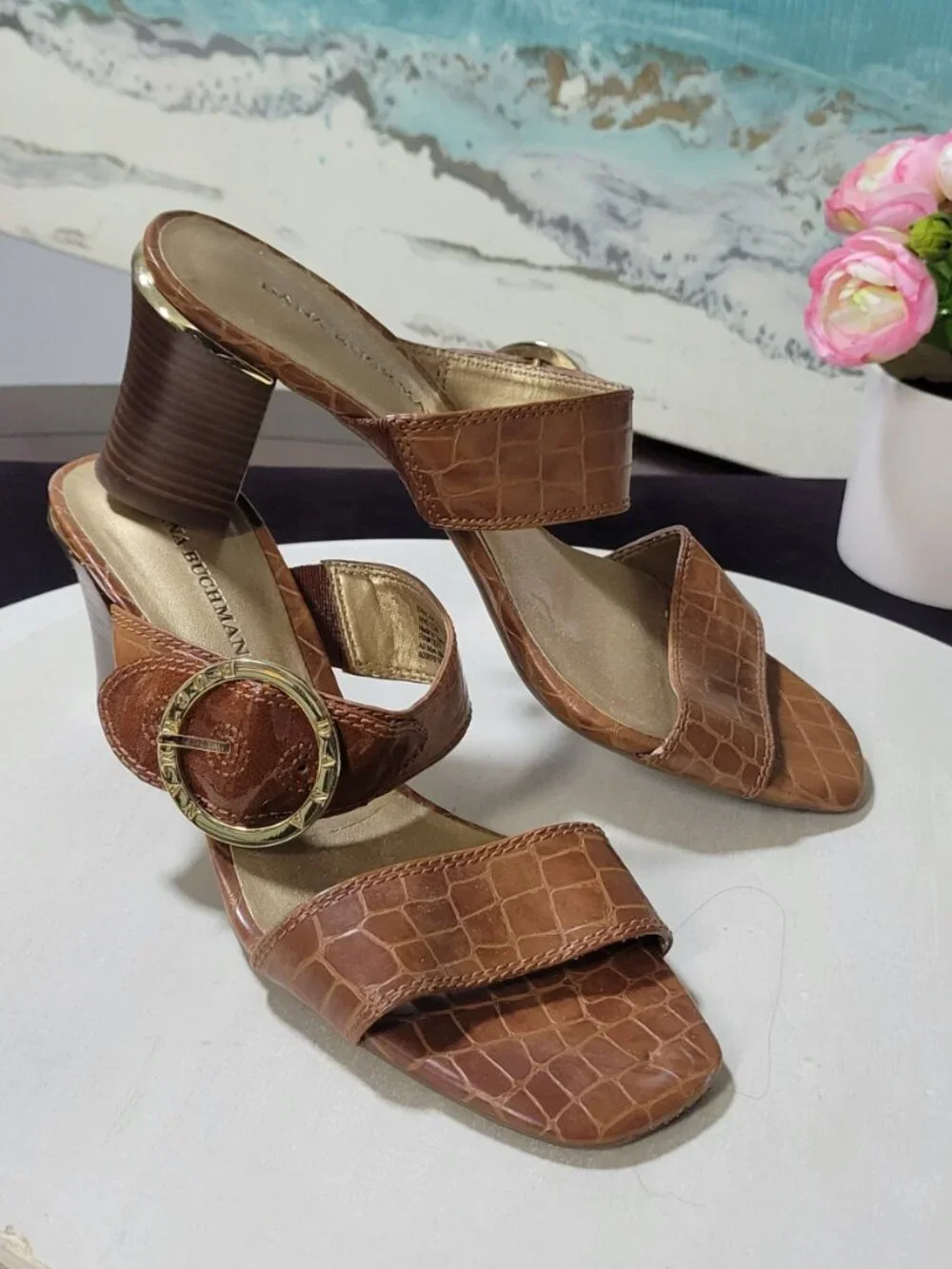 Dana Buchman Brown Slide (Open Heel)  [Item #SSS01]